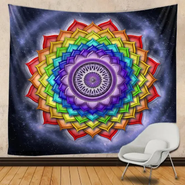 Galactic Floral Mandala Tapestry 130X150Cm - Shop at LoveMi