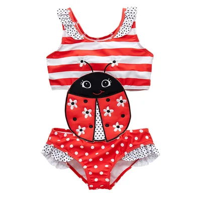Baby Girls Swimwear Watermelon Swimsuit Swimming Beach Bathing Bikini Cute Summer One piece Swimming Costume C 2T - Shop at LoveMi