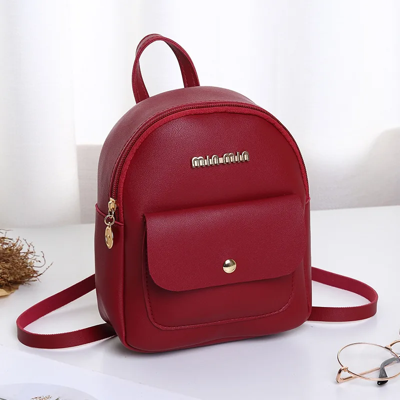 Mini Backpack Letter Large Capacity Small Backpack Red - Shop at LoveMi