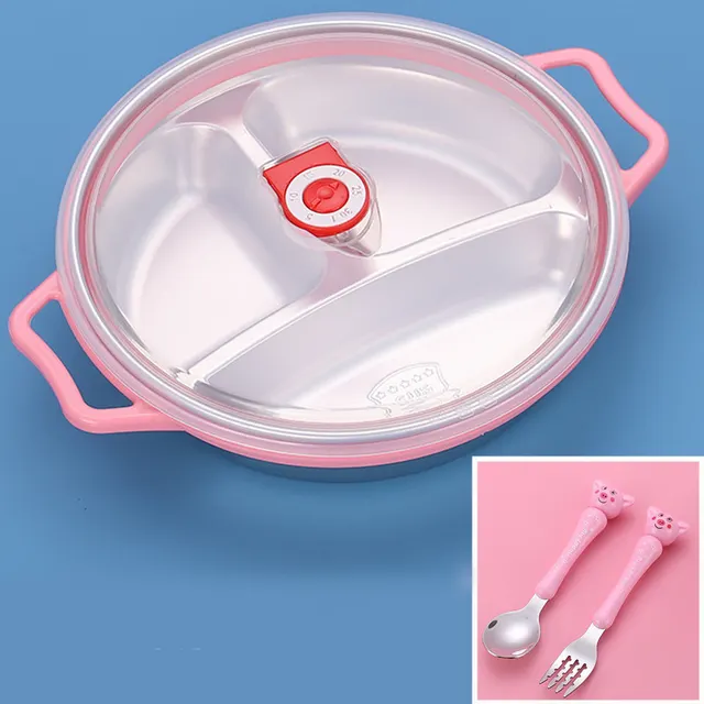 Thicken And Deepen Grid Plate Kindergarten Tableware 10 Style - Shop at LoveMi