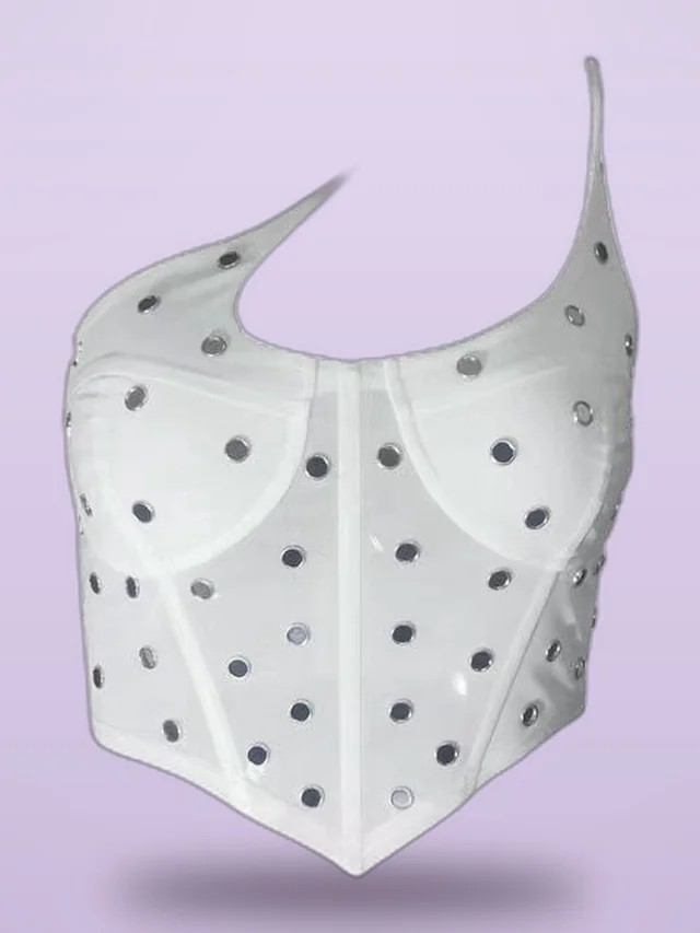 Straptype Bottoming On Neck Sexy Corset Camisole White - Shop at LoveMi
