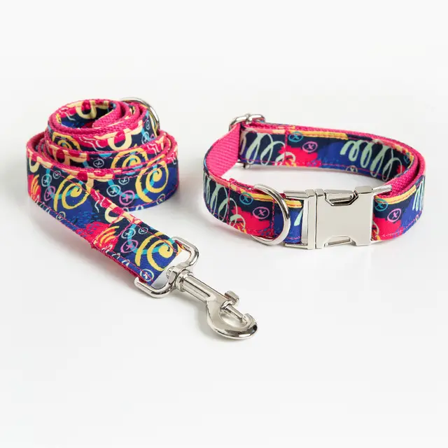 Red Graffiti Pet Collar Traction Rope Set Red Graffiti - Shop at LoveMi