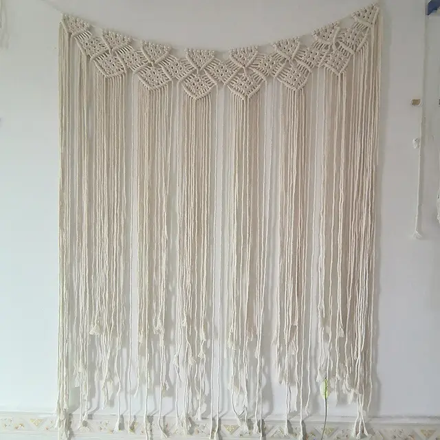 Decorative Woven Tapestry Hand woven Home Decoration Background Wall White - Shop at LoveMi