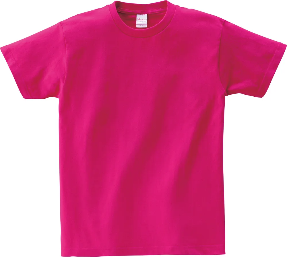 Japanese Pure Cotton Solid Color Couple Short-sleeved Bottoming Shirt T-shirt Half-sleeved - Rose Red