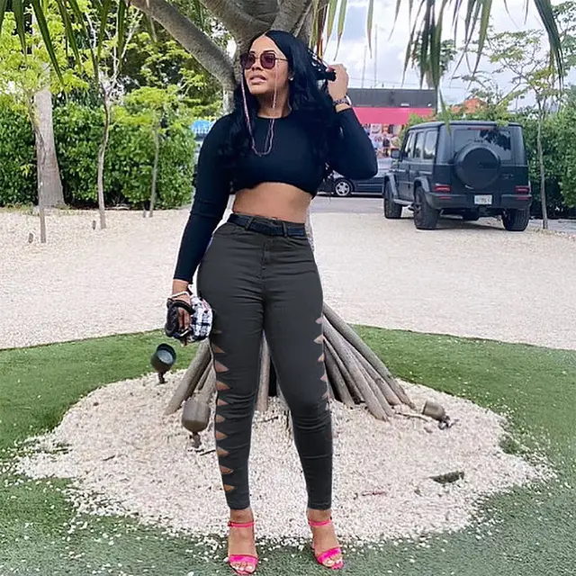 Fashion Casual Solid Color Ripped Jeans Black - Shop at LoveMi