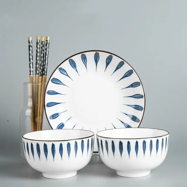 Jingdezhen Ceramic Japanese Dishes Set Net Celebrity Tableware 5Piece Set Of Chiba - Shop at LoveMi