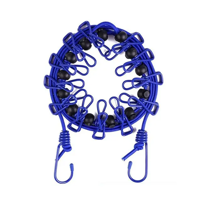 Outdoor Elastic Windproof Belt Positioning Buckle Clothespin Clothesline Blue - Shop at LoveMi