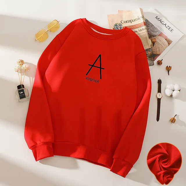Plush Bottom Coat Female Autumn And Winter Plus Size Mm Thin Top Loose Long Sleeve T shirt Student Thickened Warm Sweater Red - Shop at LoveMi