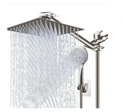 Stainless Steel Top Spray With Extension Rod 9 Function Handheld Dual Shower Set Package 16 - Shop at LoveMi