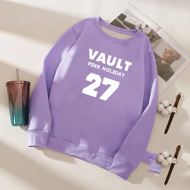 Long sleeve Plush T shirt for female students in winter Purple - Shop at LoveMi