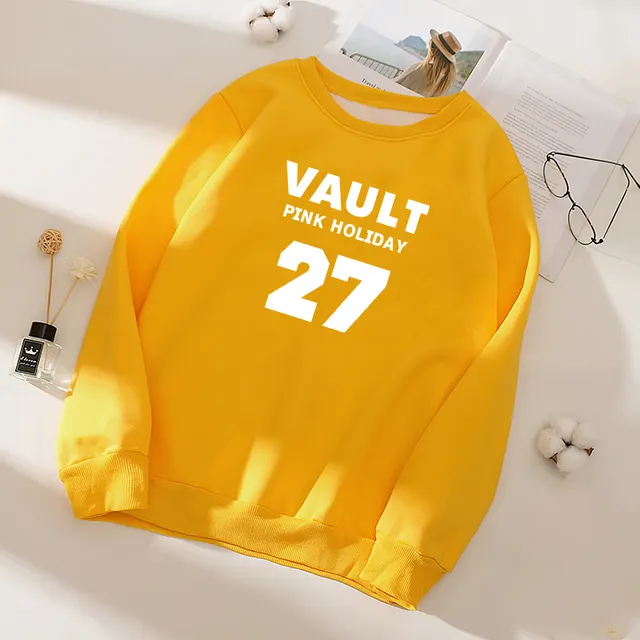Long sleeve Plush T shirt for female students in winter Yellow - Shop at LoveMi