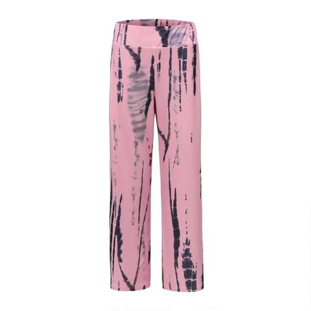 Tie dye Printed Wide leg Pants Casual Pants Pink - Shop at LoveMi