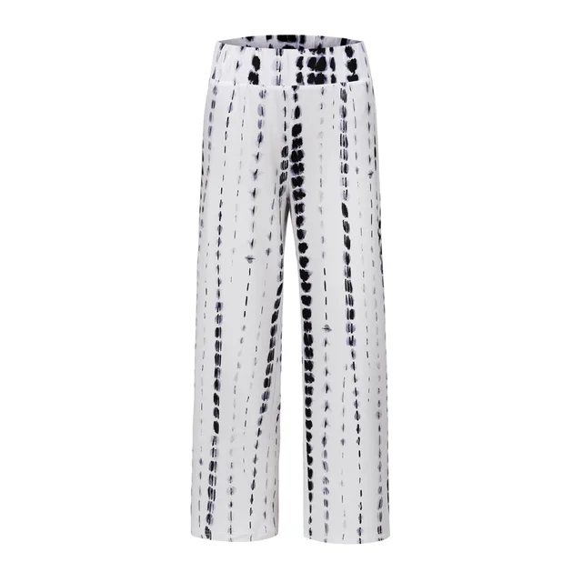 Tie dye Printed Wide leg Pants Casual Pants White - Shop at LoveMi