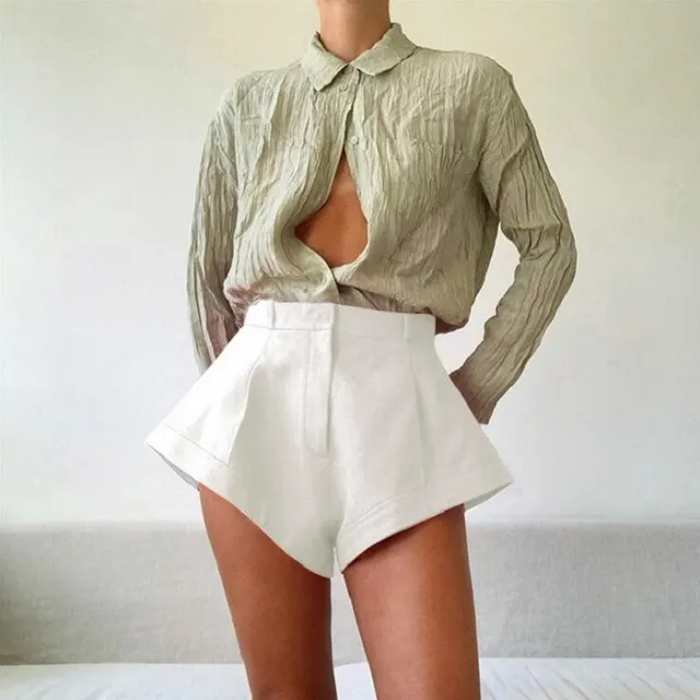 Foreign Trade Street Flashing High Waist Hot Pants White - Shop at LoveMi
