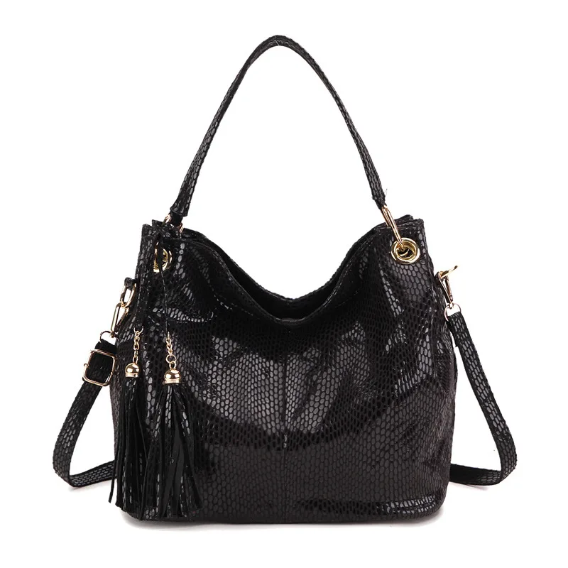 New Snake Pattern Shoulder Slung Women's Handbag Black - Shop at LoveMi