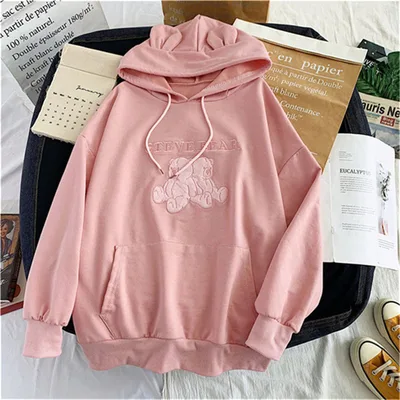Thin Hooded Sweater Women Winter Plus Velvet Thick Coat On Clothes R - Shop at LoveMi