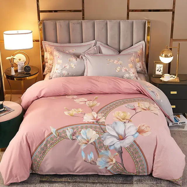 Four piece Cotton Pure Cotton Spring And Autumn Household Simple Linen Quilt Cover Bed Sheet - Shop at LoveMi