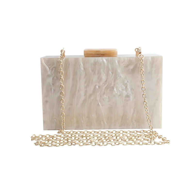 Women Handbags Marble Pattern Acrylic Bag Luxury Handbags Women Bags - Apricot