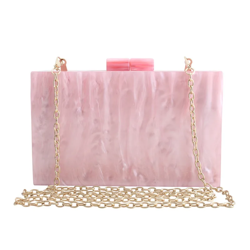Women Handbags Marble Pattern Acrylic Bag Luxury Handbags Women Bags - Pink