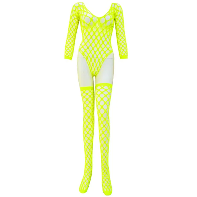 Jazz Dance Costumes Sexy Mesh Bodysuit Nightclubs DS Perspective Jumpsuits Pole Dancing Clothes Rave Women Stage Outfit Yellow - Shop at LoveMi