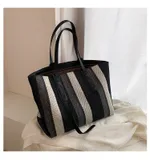 New Trendy Fashion Simple Large-capacity Tote Bag - Black