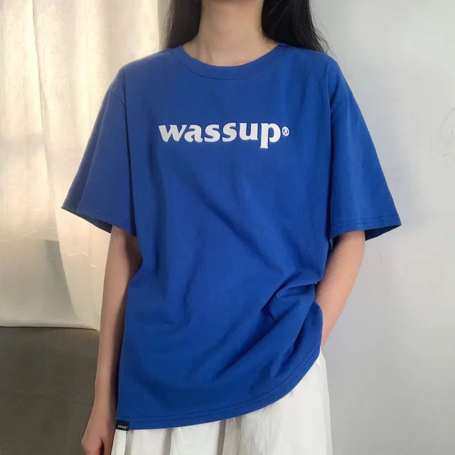 Spring And Summer New Slightly Plus Size Mm Loose Couple''s Sweet Spicy Top Sta Blue - Shop at LoveMi