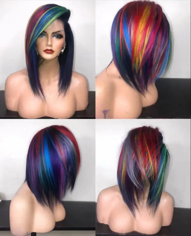 Mixed Color COSPLAY High Temperature Silk Rose Mesh Wig Wig - Shop at LoveMi