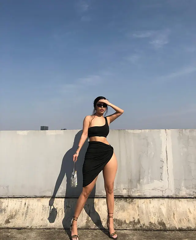 Two Piece Set Women Halter Tank Top Side Slit Mini Skirt Out Black - Shop at LoveMi
