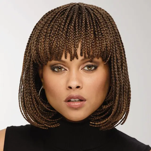 Braid Wig, Female Short Hair, Wave Head Wig, Full Top Chemical Fiber Headgear 12Inch - Shop at LoveMi