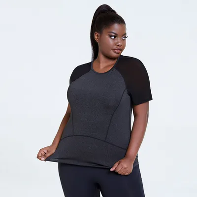 Yoga Clothes Oversized Yoga Blouse Sports Short sleeved Mesh Gym Clothes Black - Shop at LoveMi