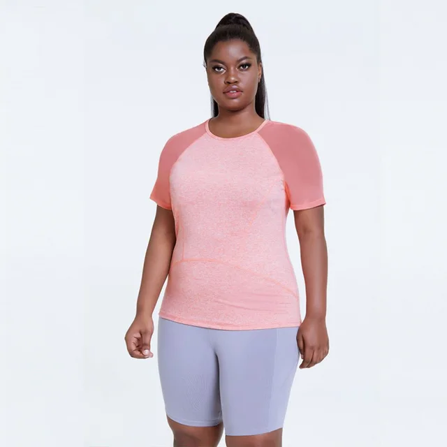 Yoga Clothes Oversized Yoga Blouse Sports Short sleeved Mesh Gym Clothes Pink - Shop at LoveMi