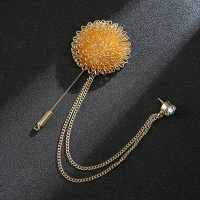 Suit Animal Pin Brooch Simple Badge Accessories Twist Ball Golden - Shop at LoveMi