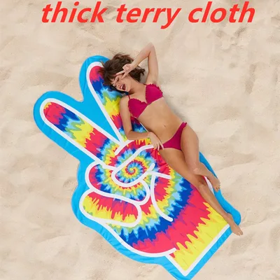 Water absorbent And Quick drying Beach Towel Printing Swimming Towel Material V Thick Terry Cloth - Shop at LoveMi