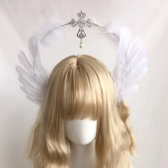 Wheat Ear Cross Feather Church Pope Golden Hair Ornament 3Color - Shop at LoveMi