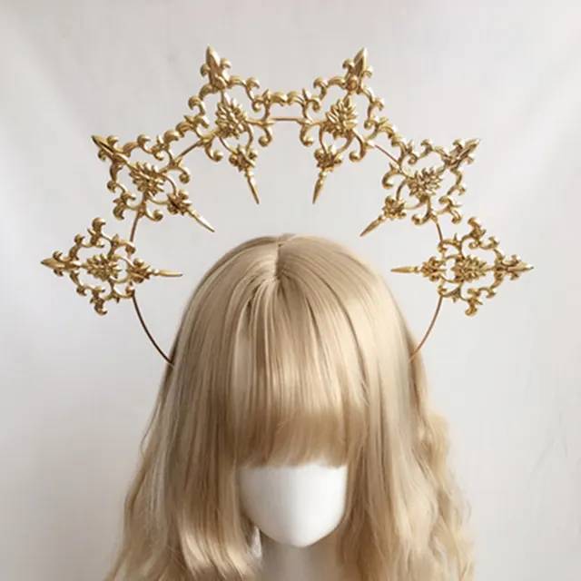 Wheat Ear Cross Feather Church Pope Golden Hair Ornament 4Color - Shop at LoveMi