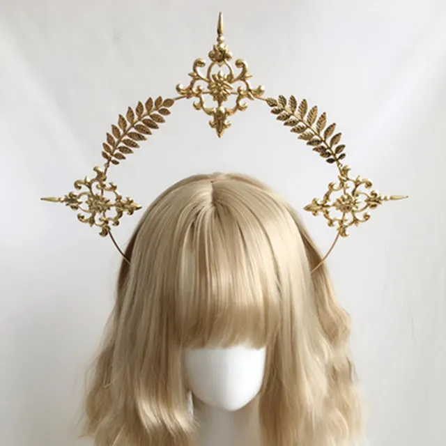 Wheat Ear Cross Feather Church Pope Golden Hair Ornament 8Color - Shop at LoveMi