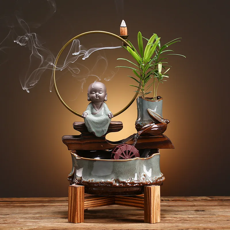 Fish Tank Aquarium Living Room Small Desktop Creative Ceramic Water Ecological Mini Self-circulating Household - Sitting