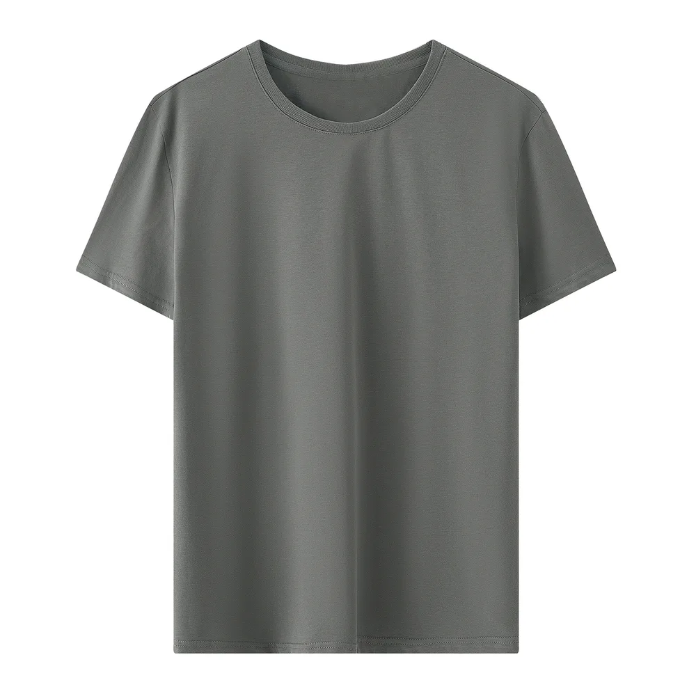 Slim Casual Light Business Half Sleeve Bottoming Shirt Dark Grey - Shop at LoveMi