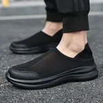 Men Shoes Slip On Lazy Shoes Breathable Mesh Sandals Slippers Lightweight Sneakers Tenis Feminino Zapatos - Black