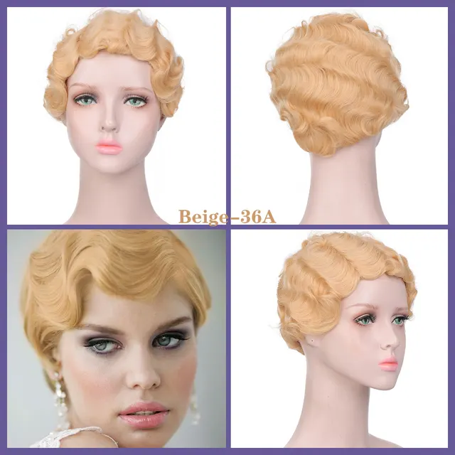 Chemical Fiber High Temperature Resistant Silk Wave Head Wig Headgear Light Brown - Shop at LoveMi