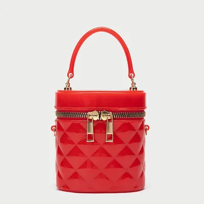 New Jelly Bag Women's Shoulder Messenger Bucket Bag Red - Shop at LoveMi