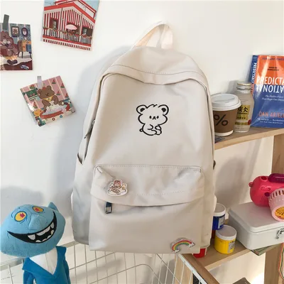 Junior High School Students Korean Version Of The Wild Backpack Female High School Students Ins Backpack White - Shop at LoveMi
