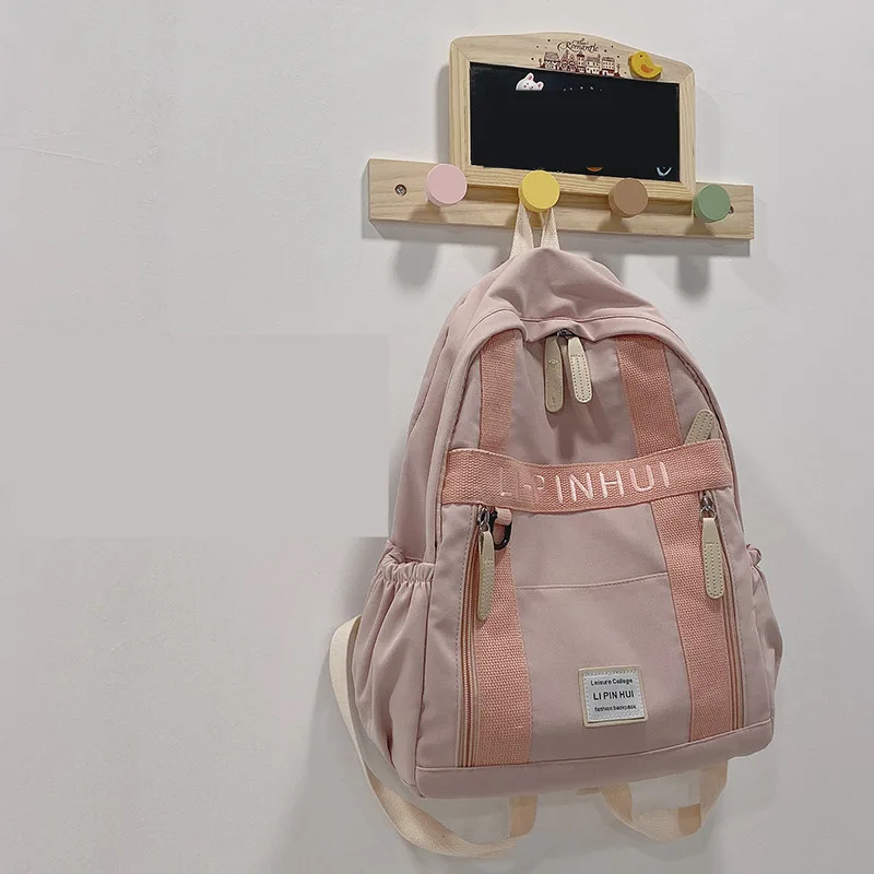 Schoolbag High School Girls Backpack Junior High School Students All match Backpack Pink - Shop at LoveMi