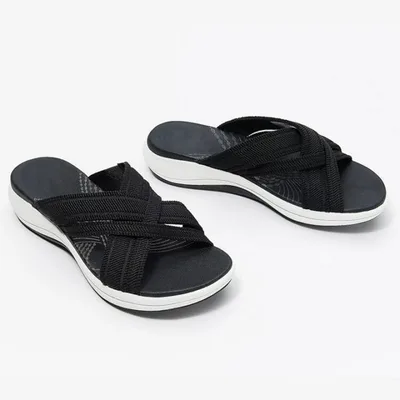 Women's Slip on Slip on Cloth Slippers Black - Shop at LoveMi