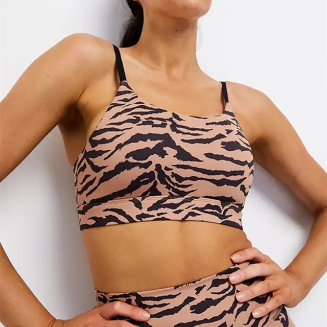 Yoga Wear Beauty Back Fitness Underwear Women's Sports Bra Sling Tights Apricot - Shop at LoveMi