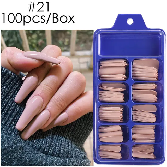 Blue Box Full Paste Wear Long Ballet Nail Plate - Shop at LoveMi