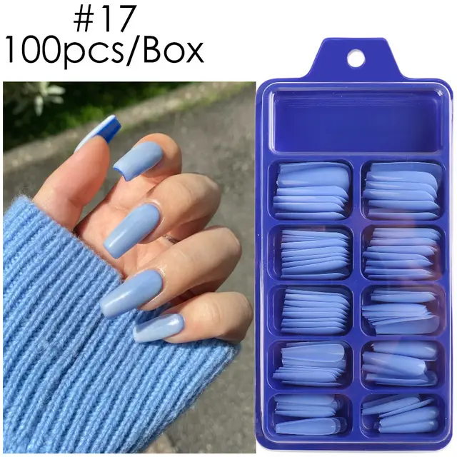 Blue Box Full Paste Wear Long Ballet Nail Plate R - Shop at LoveMi