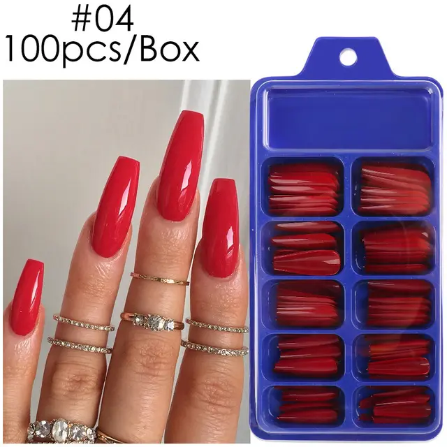 Blue Box Full Paste Wear Long Ballet Nail Plate W - Shop at LoveMi