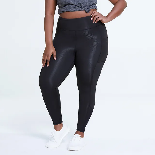 Sport Leggings for Women Fitness Push Up Elastic Solid Color Legging High Waist Plus Size Workout Gym Ankle Length Pants Black - Shop at LoveMi