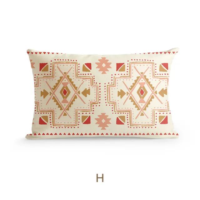 Bohemian Homestay Ethnic Style Pillow Living Room Sofa Cushion Office Pillow Car Backrest Pillow Case White - Shop at LoveMi